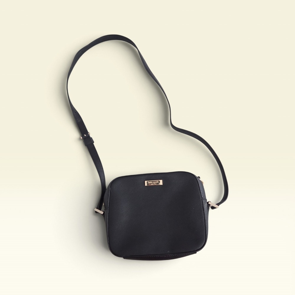 Kate Spade Small Crossbody Bag Black Saffiano Leather Camera Bag